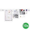 Magnetische selbstklebende Wandleiste, 10 Stück, weiß