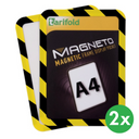 Magnetische Tasche A4, 2 Stk., gelb-schwarz