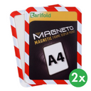 Magnetische Tasche A4, 2 Stk., rot-weiß