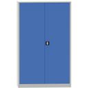 Mehrzweck-Metallschrank, 4 Regalböden, 1950 x 1200 x 500 mm, montiert, blaue Tür
