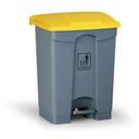 Mehrzweck-Treteimer für mülltrennung, 68 l, 680 x 500 x 410 mm, gelb