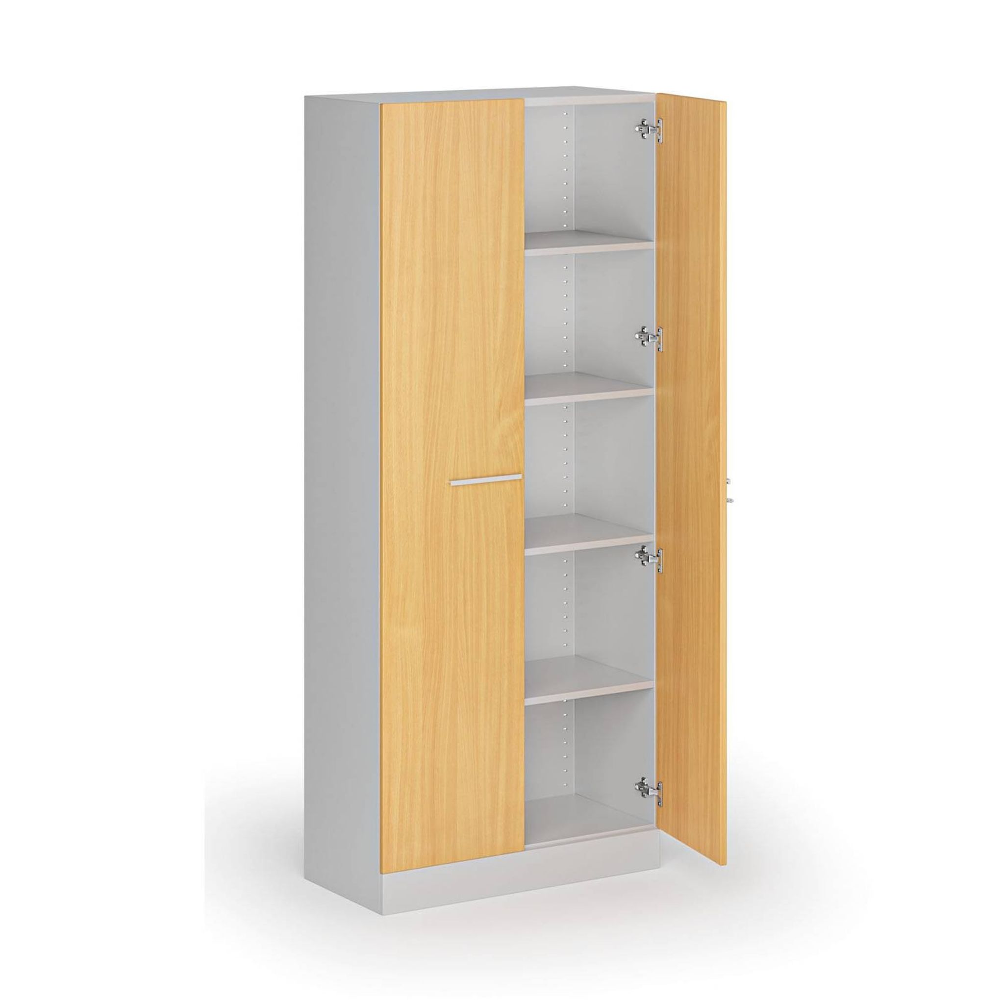 Metall-Aktenschrank mit Holztüren, zerlegt, 1950 x 800 x 400 mm
