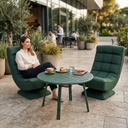 Metall-Bistrotisch VENTO, Durchmesser 80 cm, für den Außenbereich, grün