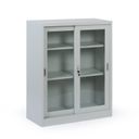 Metallregalschrank mit Glas Schiebetür Tür, zerlegt, 900 x 1150 x 400 mm