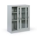 Metallregalschrank mit Glas Schiebetür Tür, zerlegt, 900 x 1150 x 400 mm