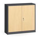 Metallschrank, Aktenschrank mit lamin. Türen, 1150 x 1200 x 400 mm, RAL 7016/Birke