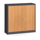 Metallschrank, Aktenschrank mit lamin. Türen, 1150 x 1200 x 400 mm, RAL 7016/Buche