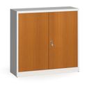 Metallschrank, Aktenschrank mit lamin. Türen, 1150 x 1200 x 400 mm, RAL 7035/Kirschbaum