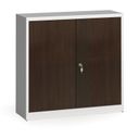 Metallschrank, Aktenschrank mit lamin. Türen, 1150 x 1200 x 400 mm, RAL 7035/Wenge