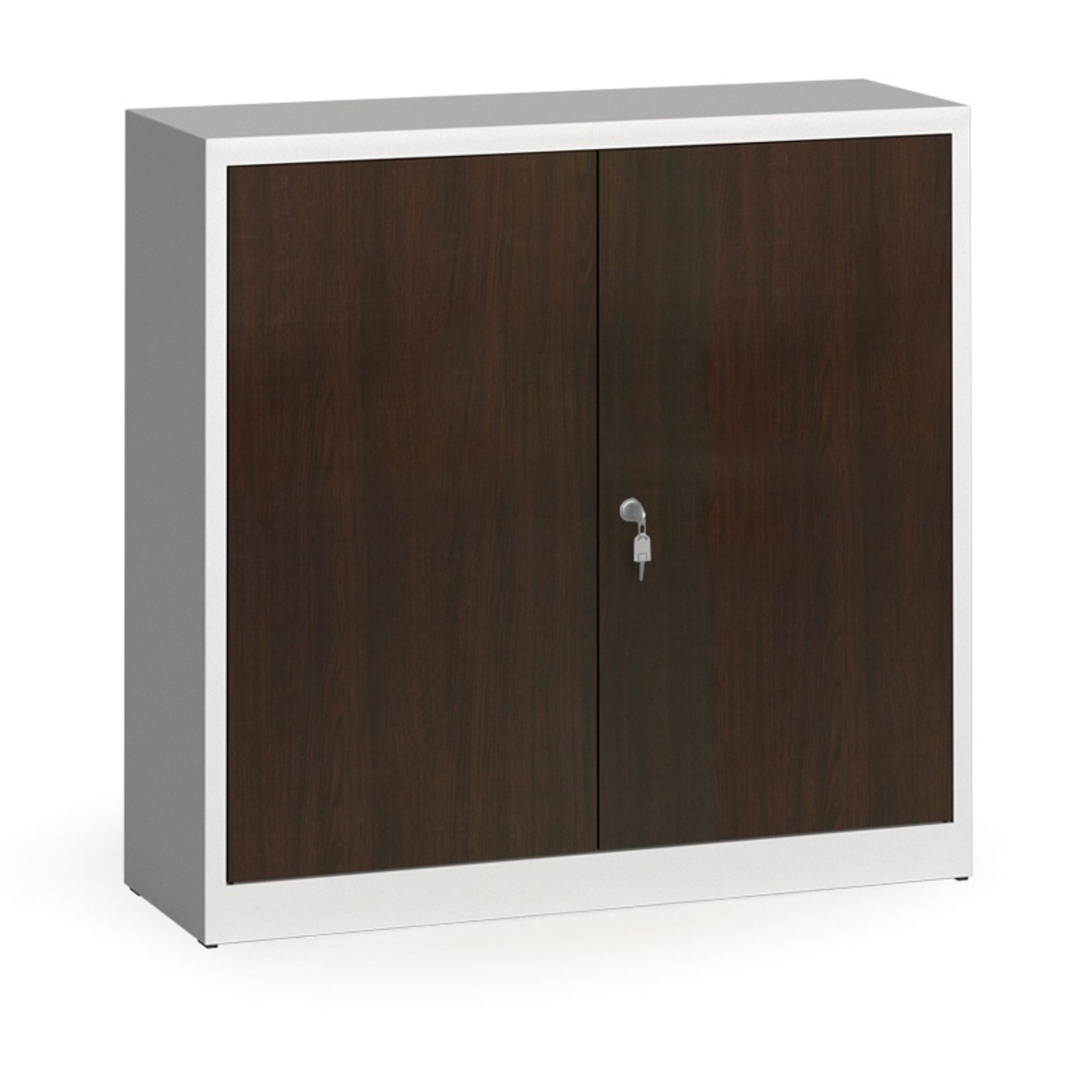 Metallschrank, Aktenschrank mit lamin. Türen, 1150 x 1200 x 400 mm, RAL 7035/Wenge