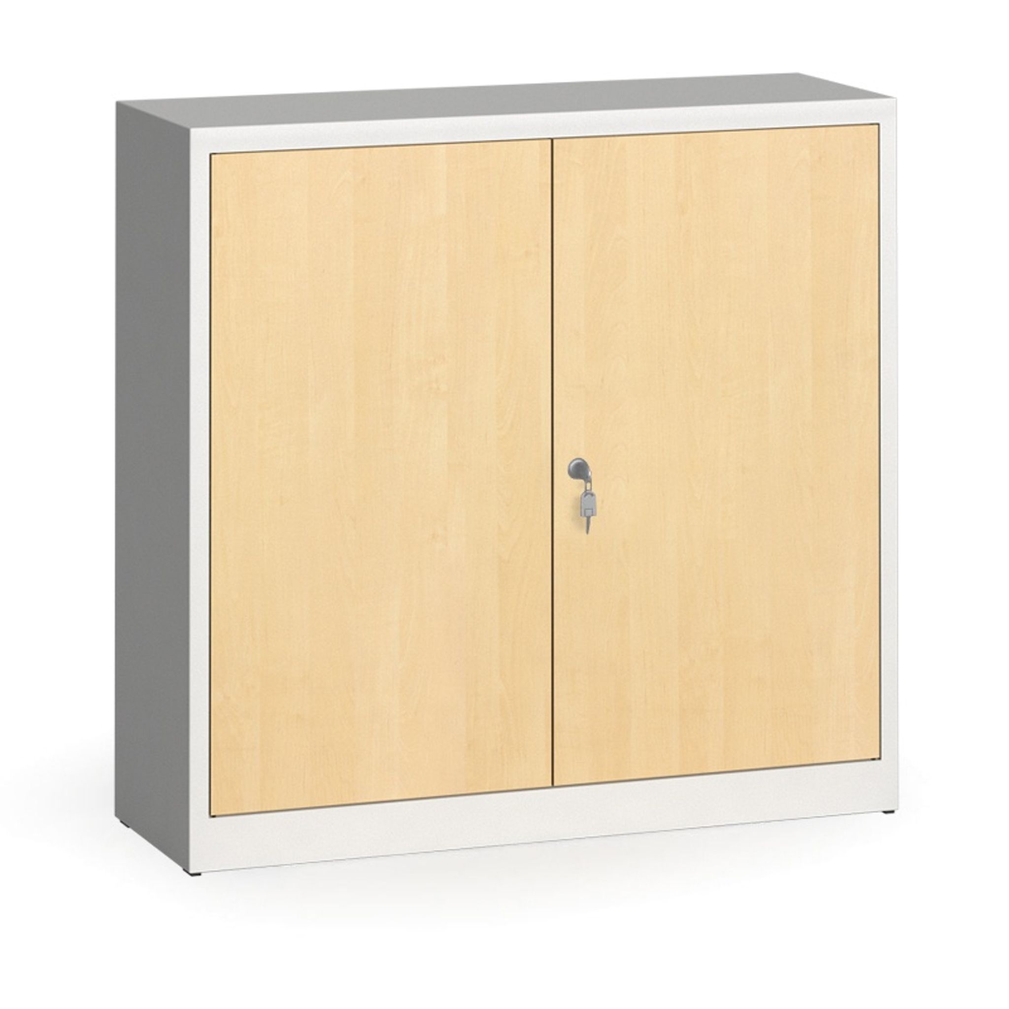 Metallschrank, Aktenschrank mit lamin. Türen, 1150 x 1200 x400 mm, RAL 7035/Birke