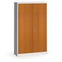 Metallschrank, Aktenschrank mit lamin. Türen, 1950 x 1200 x 400 mm, RAL 7035/Kirschbaum