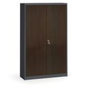 Metallschrank, Aktenschrank mit lamin. Türen, 1950x1200x400 mm, RAL 7016/Wenge