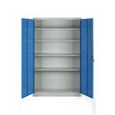 Metallschrank, Aktenschrank, zerlegt, 4 Regalböden, 1200 x 1950 x 400 mm, blau