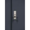 Metallschrank mit Schiebtür, 2 Regalböden, 1000 x 1200 x 450 mm, dunkelgrau