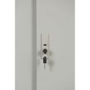 Metallschrank mit Schiebtür, 2 Regalböden, 1200 x 1200 x 450 mm, hellgrau