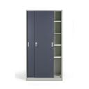 Metallschrank mit Schiebtür, 4 Regalböden, 1000 x 1990 x 450 mm, dunkelgrau
