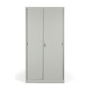 Metallschrank mit Schiebtür, 4 Regalböden, 1000 x 1990 x 450 mm, hellgrau