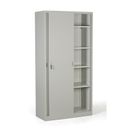 Metallschrank mit Schiebtür, 4 Regalböden, 1000 x 1990 x 450 mm, hellgrau