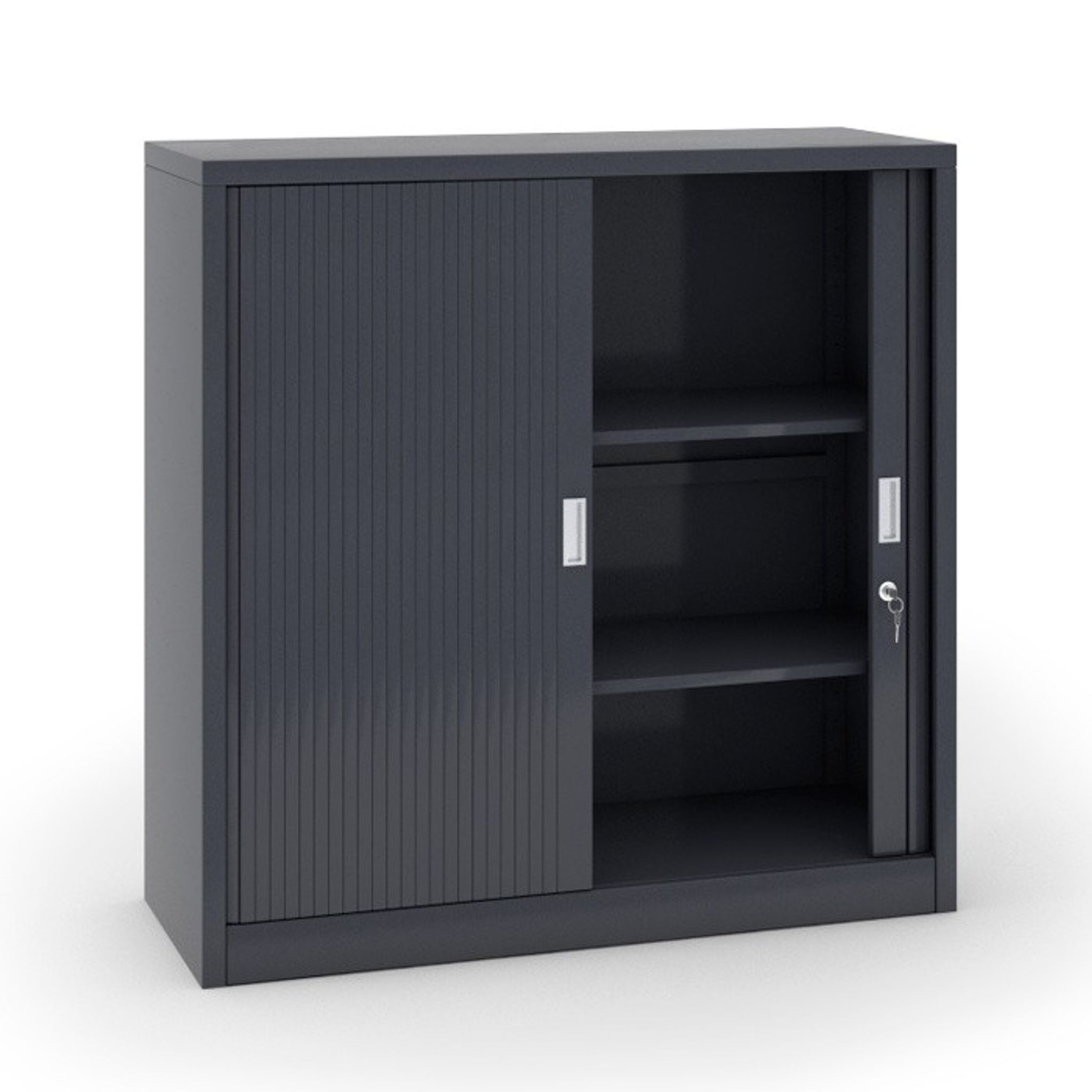 Metallschrank, Rollladenschrank, 1200 x 1200 x 450 mm, dunkelgrau