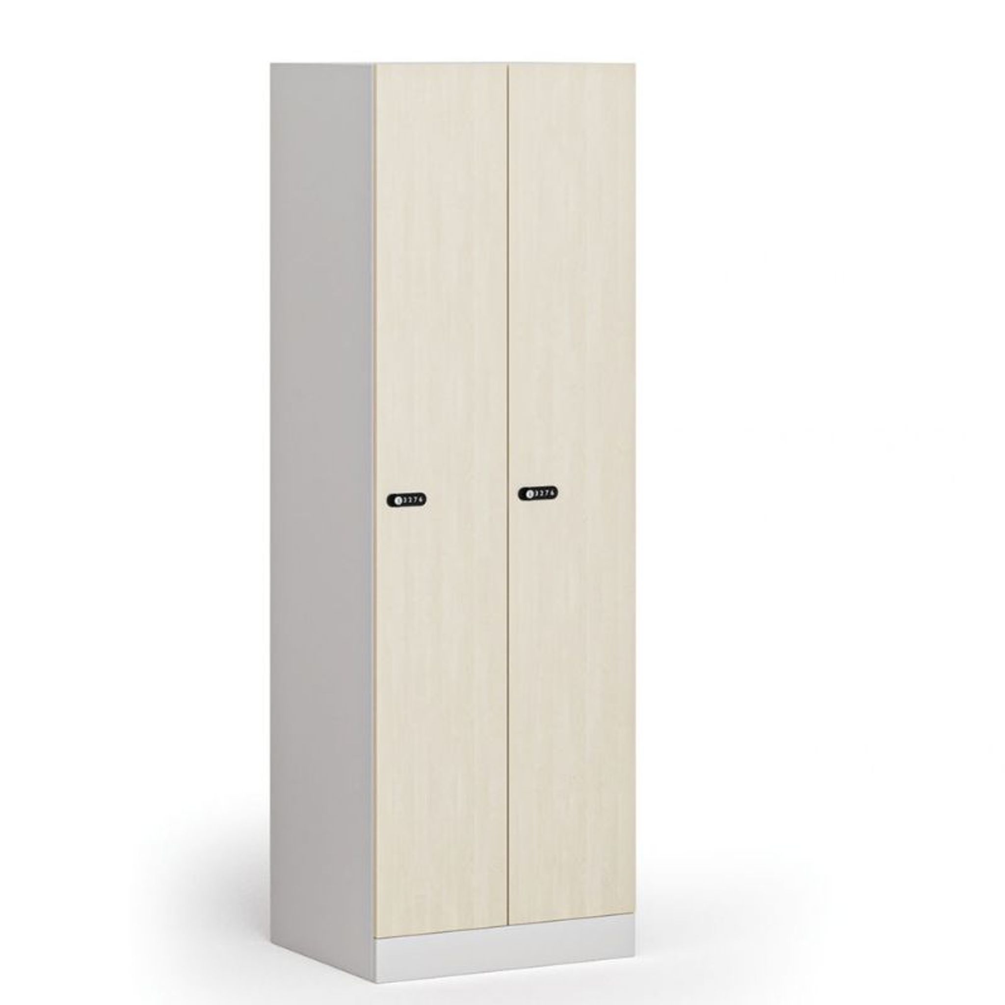 Metallspind S1, 2 Abteile, 1850 x 600 x 500 mm, mechanisches Codeschloss, laminierte Tür Metallspind S1, 2 Abteile, 1850 x 600 x 500 mm, mechanisches Codeschloss, laminierte Tür