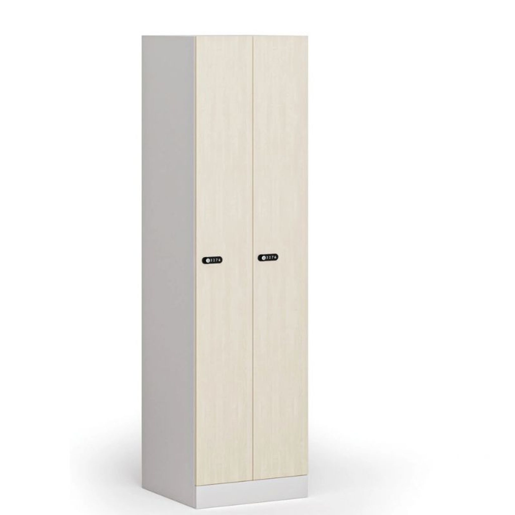 Metallspind S1, schmal, 2 Abteile, 1850 x 500 x 500 mm, mechanisches Codeschloss, laminierte Tür Metallspind S1, schmal, 2 Abteile, 1850 x 500 x 500 mm, mechanisches Codeschloss, laminierte Tür