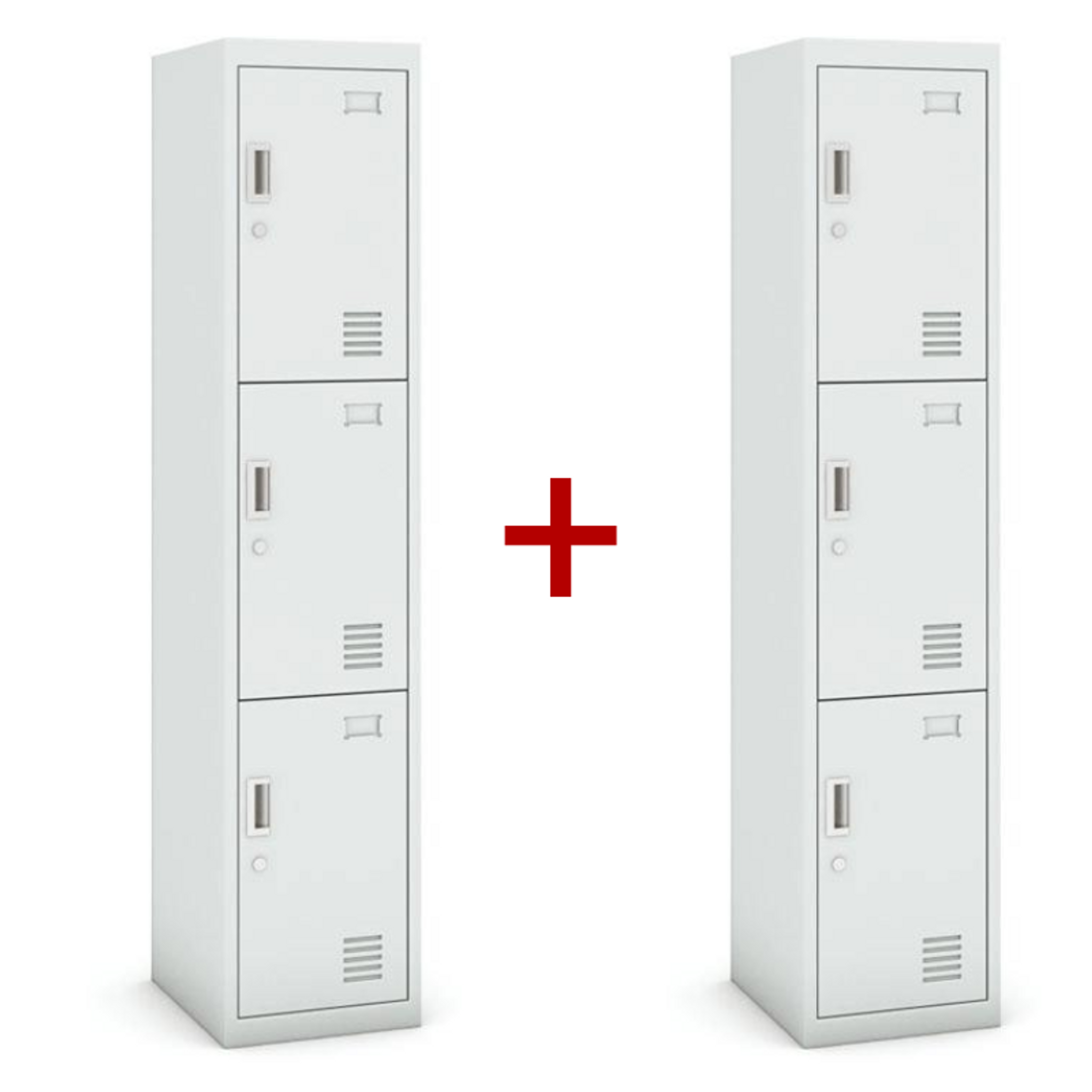 Metallspind S3 1+1 GRATIS, 3 Abteile, zerlegt, Zylinderschloss, grau/grau