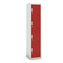 Metallspind S3 1+1 GRATIS, 4 Abteile, zerlegt, Zylinderschloss, grau/rot