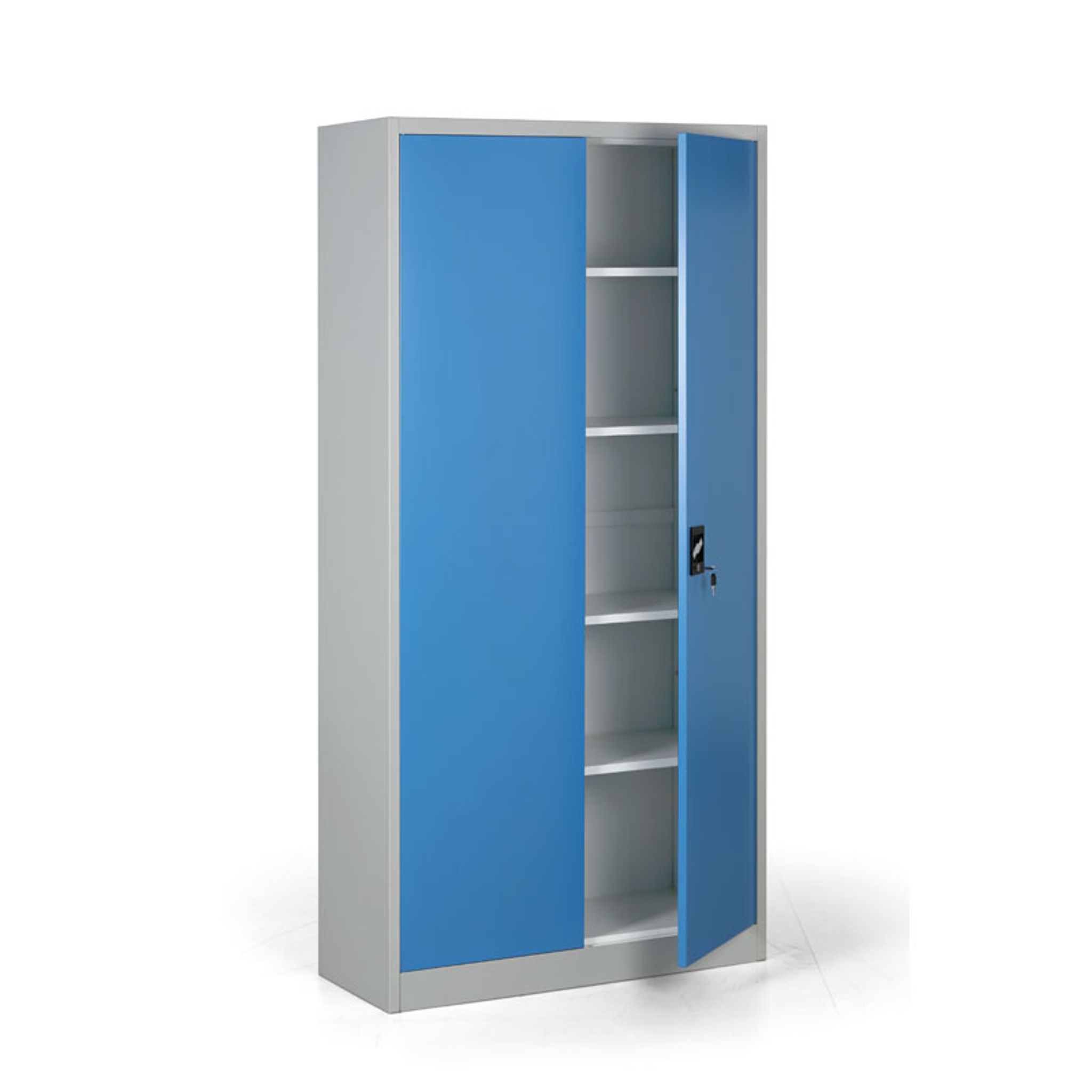 Metalowa szafa, demontowana, 4 półki, 950 x 1950 x 400 mm, niebieski