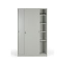 Metalowa szafa z przesuwnymi drzwiami, 4 półki, 1200 x 1990 x 450 mm, jasnoszary