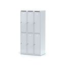 Metalowa szafka skrytkowa, 6 schowków, 1800 x 900 x 500 mm, zamek obrotowy, drzwi szare
