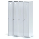 Metalowa szafka ubraniowa, 2-drzwiowa, 1800 x 600 x 500 mm, zamek cylindryczny, drzwi czerwone