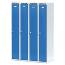Metalowa szafka ubraniowa, 2-drzwiowa, 1800 x 600 x 500 mm, zamek obrotowy, niebieskie dwupłaszczowe drzwi