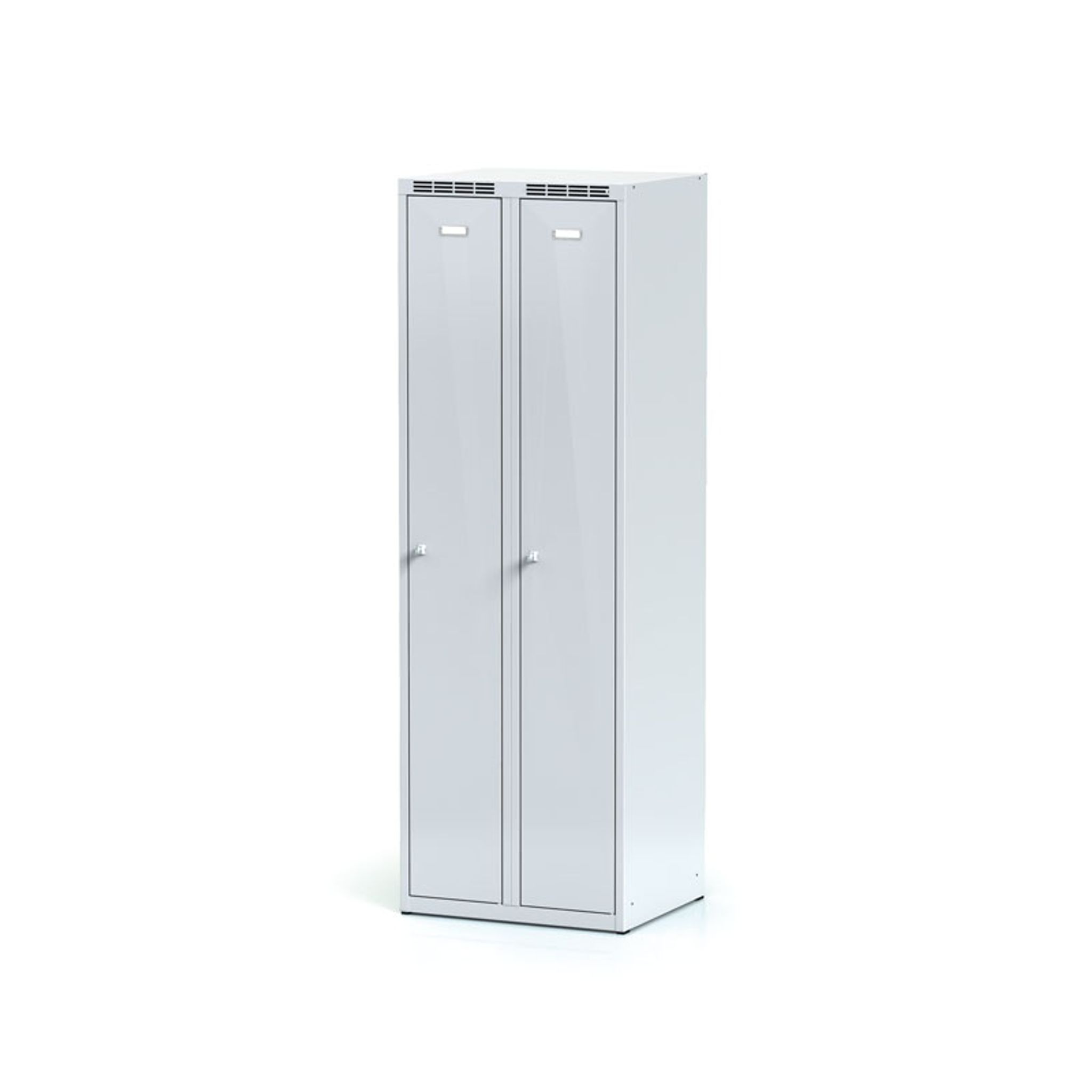 Metalowa szafka ubraniowa, 2-drzwiowa, 1800 x 600 x 500 mm, zamek obrotowy, dwupłaszczowe drzwi