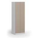 Metalowa szafka ubraniowa, 2-drzwiowa, 1850 x 600 x 500 mm, demontaż, zamek cylindryczny, drzwi beżowe