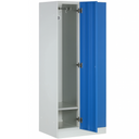 Metalowa szafka ubraniowa, 2-drzwiowa, 1850 x 600 x 500 mm, demontaż, zamek cylindryczny, drzwi beżowe