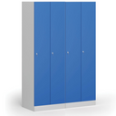 Metalowa szafka ubraniowa, 2-drzwiowa, 1850 x 600 x 500 mm, zamek cylindryczny, drzwi ciemnoszare
