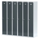 Metalowa szafka ubraniowa, 3-drzwiowa, 1800 x 900 x 500 mm, zamek obrotowy, drzwi szare
