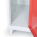Metalowa szafka ubraniowa na nogach, 2-drzwiowa, 1920 x 600 x 500 mm, zamek cylindryczny, drzwi czerwone