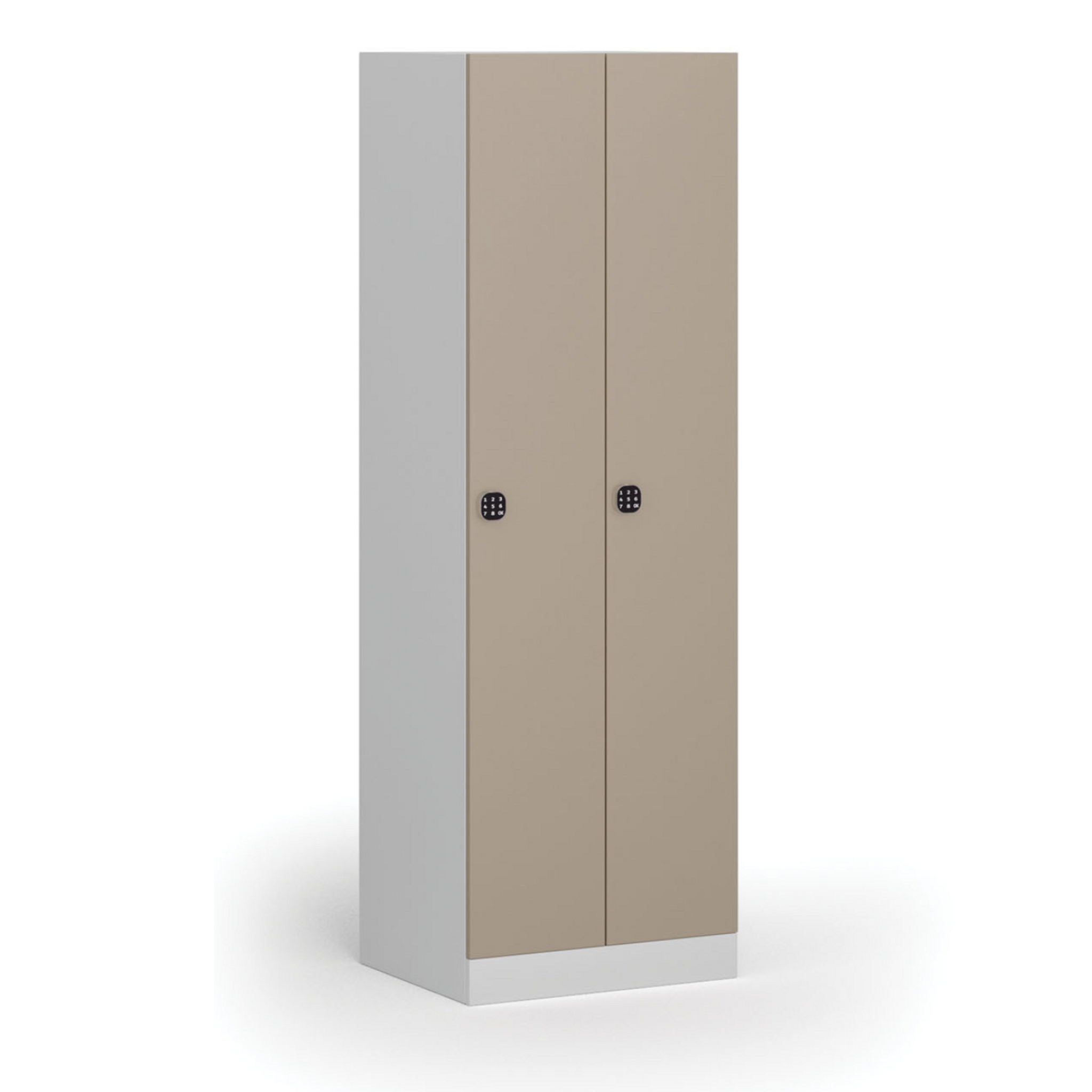 Metalowa szafka ubraniowa S1, 2-drzwiowa, 1850 x 600 x 500 mm, demontaż, zamek kodowy, drzwi beżowe