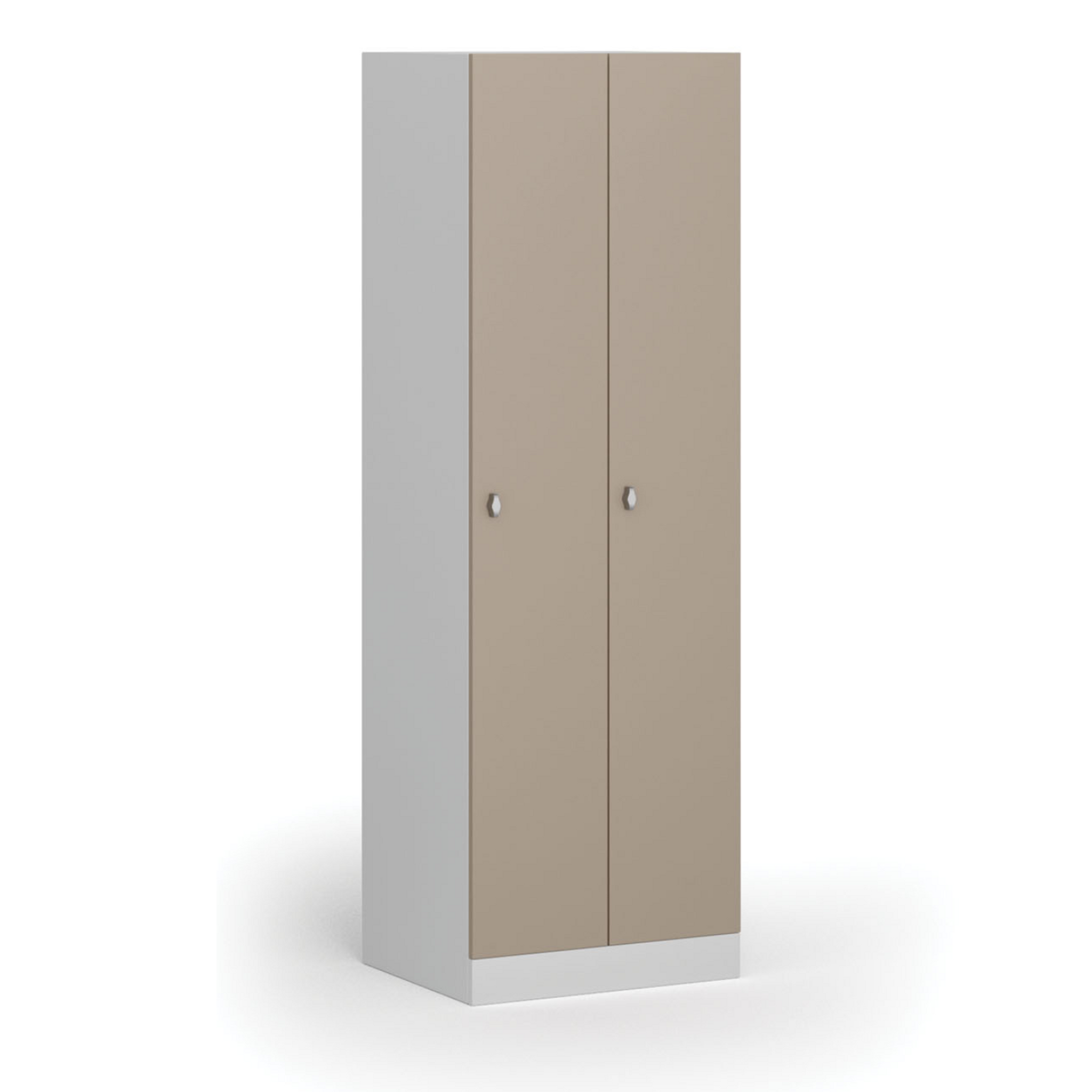 Metalowa szafka ubraniowa S1, 2-drzwiowa, 1850 x 600 x 500 mm, demontaż, zamek obrotowy, drzwi beżowe
