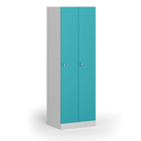 Metalowa szafka ubraniowa S1, 2-drzwiowa, 1850 x 600 x 500 mm, demontaż, zamek obrotowy, drzwi zielone