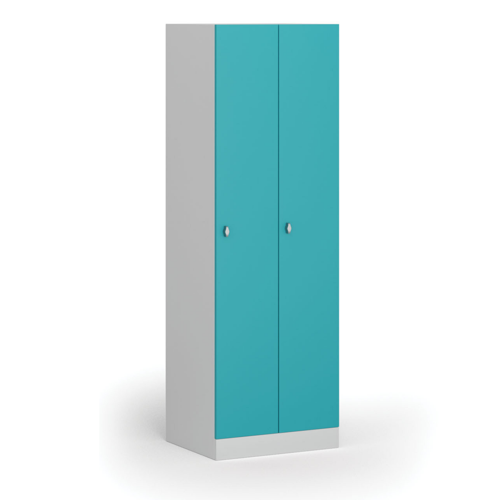 Metalowa szafka ubraniowa S1, 2-drzwiowa, 1850 x 600 x 500 mm, demontaż, zamek obrotowy, drzwi zielone