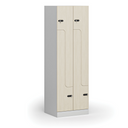 Metalowa szafka ubraniowa S1 Z, 4-drzwiowa, 1850 x 600 x 500 mm, demontaż, zamek mechaniczny z kodem, drzwi laminowane, brzoza