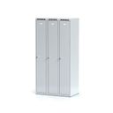 Metalowa szafka ubraniowa S6, 3-drzwiowa, 1800 x 900 x 500 mm, zamek obrotowy, drzwi szare