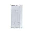 Metalowa szafka ubraniowa S6 Z, 4-drzwiowa, 1800 x 800 x 500 mm, zamek cylindryczny, drzwi szare