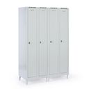 Metalowa szafka ubraniowa S7 na nogach, 2-drzwiowa, 1920 x 600 x 500 mm, zamek obrotowy, drzwi czerwone