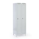Metalowa szafka ubraniowa S7 na nogach, 2-drzwiowa, 1920 x 600 x 500 mm, zamek obrotowy, drzwi szare