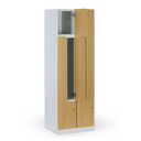 Metalowa szafka ubraniowa Z, 4-drzwiowa, 1850 x 600 x 500 mm, demontaż, zamek cylindryczny, drzwi laminowane, brzoza
