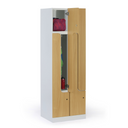 Metalowa szafka ubraniowa Z, 4-drzwiowa, 1850 x 600 x 500 mm, demontaż, zamek RFID, drzwi laminowane, biała